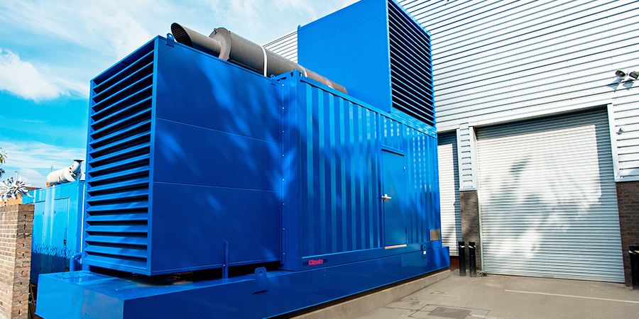 Generator at 4D Byfleet data centre in Surrey