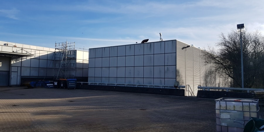 Rear of Proximity Edge 9 data centre in Bristol showing the Energy Building adjacent to the main site