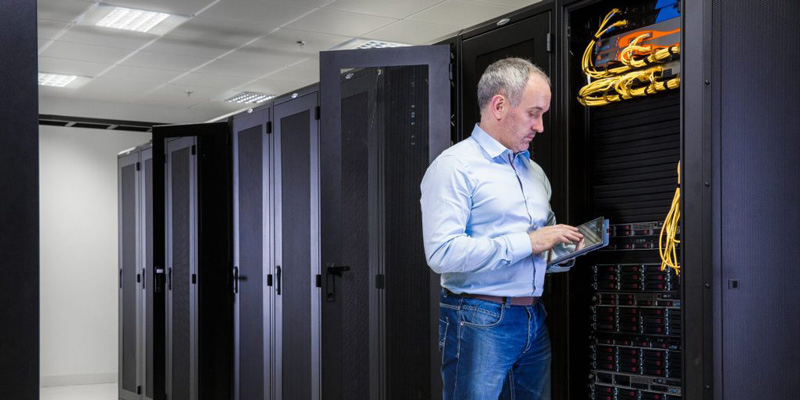 Cabinets in one of Servecentric's private data centre suites