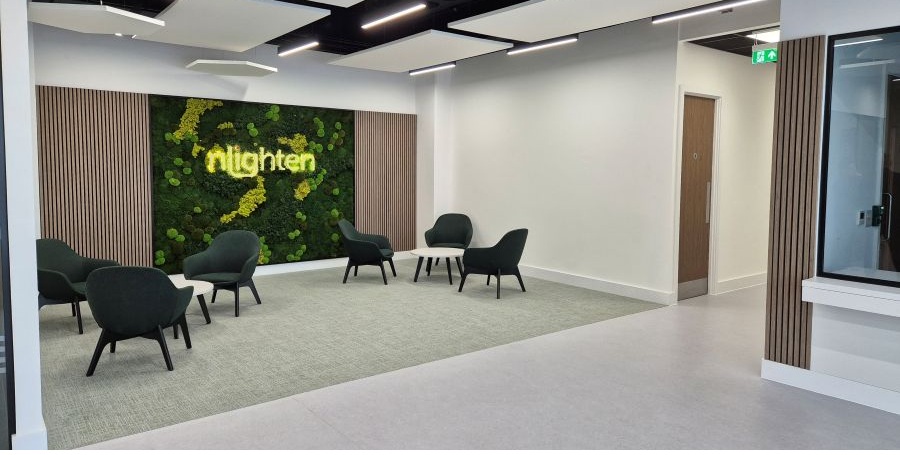 Reception area at nLighten Bristol BRS1 data centre